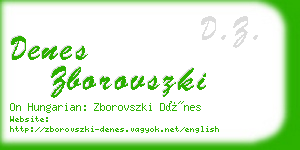 denes zborovszki business card